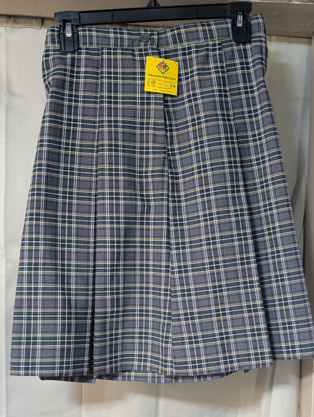 Adjustable Waist School Uniform Skirt. Girls 12